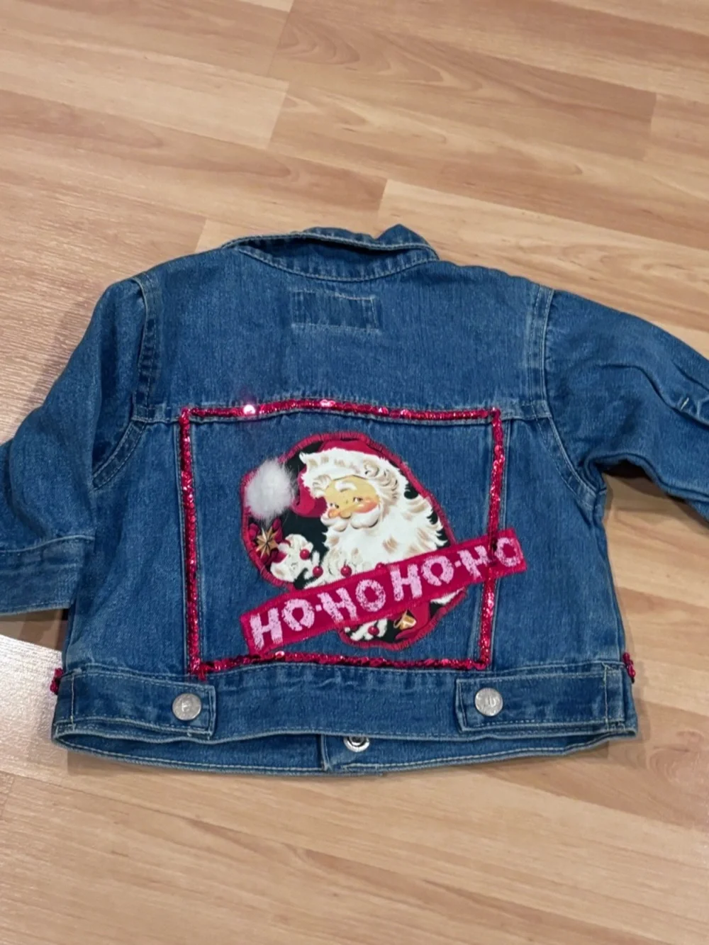 Twice Upon a Time‎ Vintage Made in USA Christmas Jean Jacket With Bling